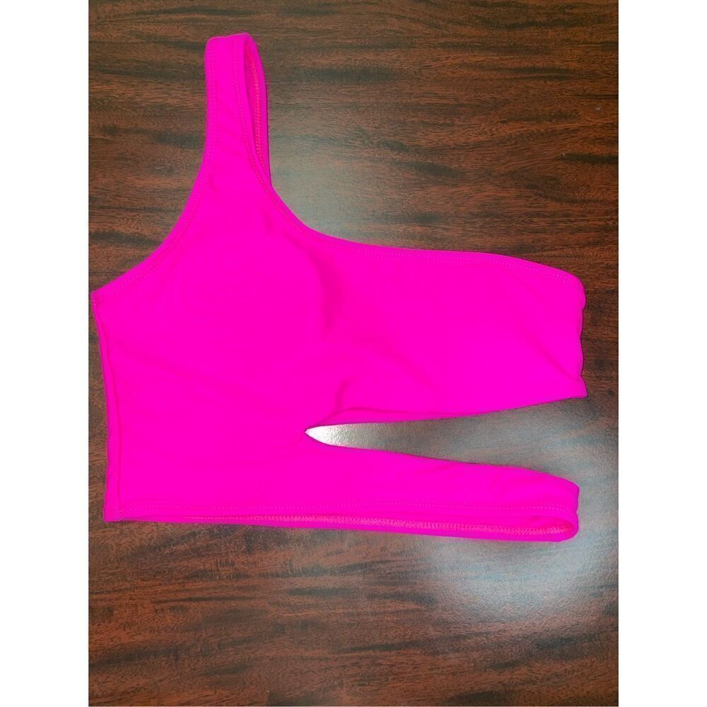 Zaful Neon Hot Pink One Shoulder Bikini Top Size Small